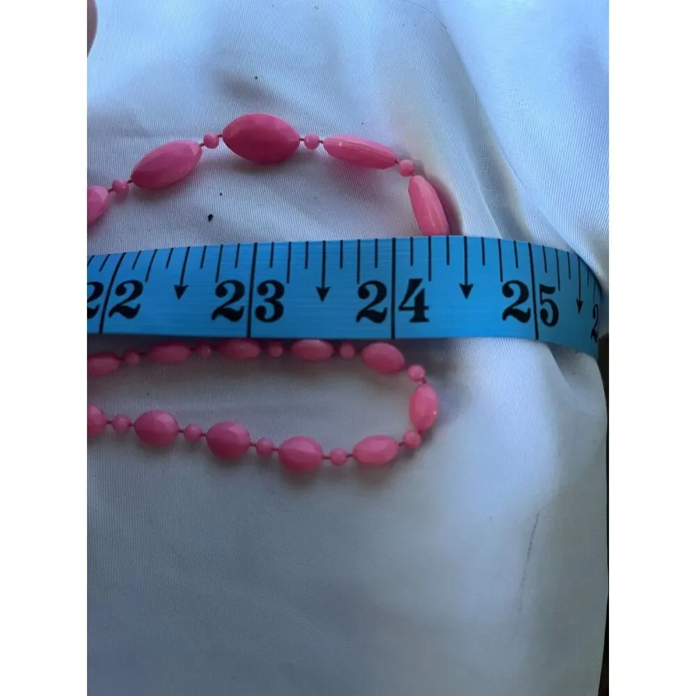 Lot of 4 plastic 1970's Vintage Long Necklaces